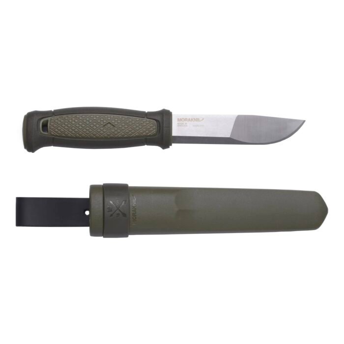 Morakniv Kansbol Stainless Steel Fixed-Blade Survival Knife With Sheath, Military Green, 4.3 Inch