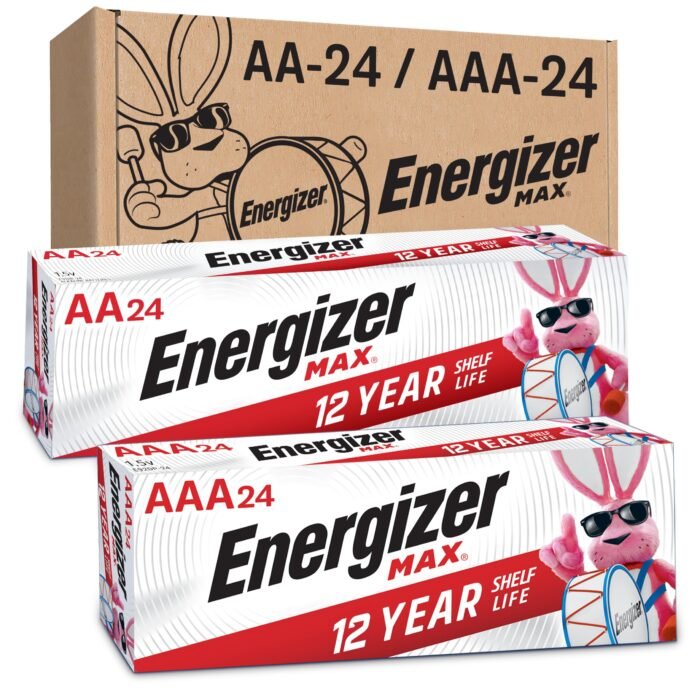 Energizer AA Batteries and AAA Batteries, 24 Max Double A Batteries and 24 Max Triple A Batteries Combo Pack, 48 Count