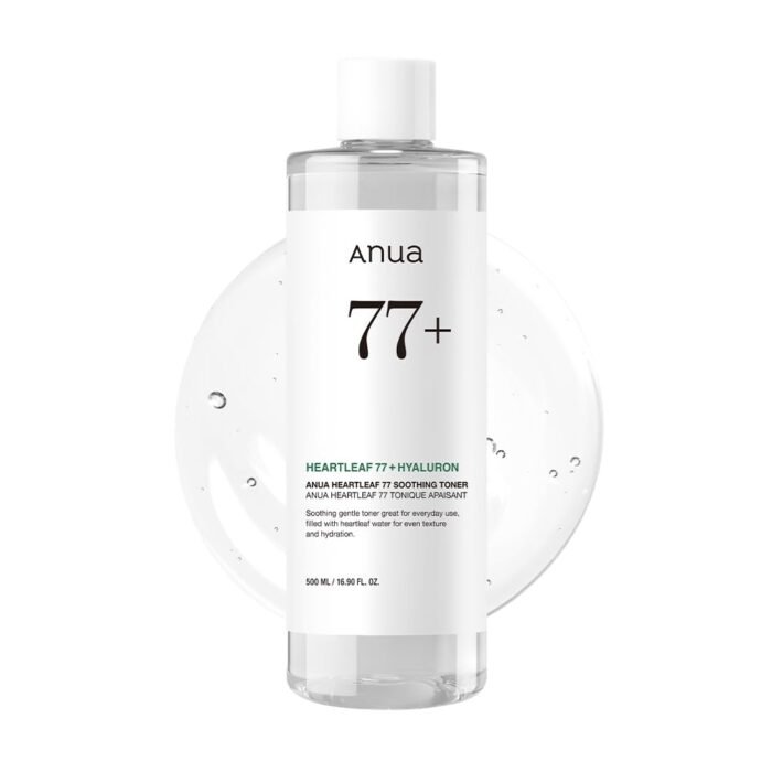 Anua Heartleaf 77 Soothing Toner I pH 5.5 Skin Trouble Care, Calming Skin, Refreshing, Purifying (500ml / 16.9 fl.oz.)