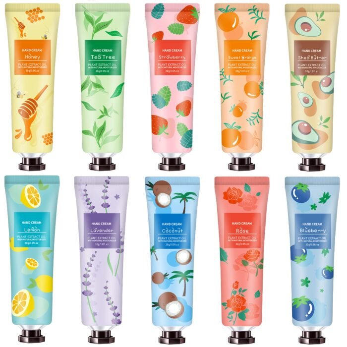 10 Pack Hand Cream for Dry Cracked Hands, Christmas Gifts for Women Teens,Stocking Stuffers for Adults,Teacher Appreciation Gifts, Natural Plant Fragrance Mini Hand Lotion Moisturizing Hand Care Cream