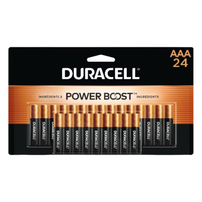 Duracell Coppertop AAA Batteries with Power Boost Ingredients, 24 Count Pack Triple A Battery with Long-Lasting Power, Alkaline AAA Battery for Household and Office Devices