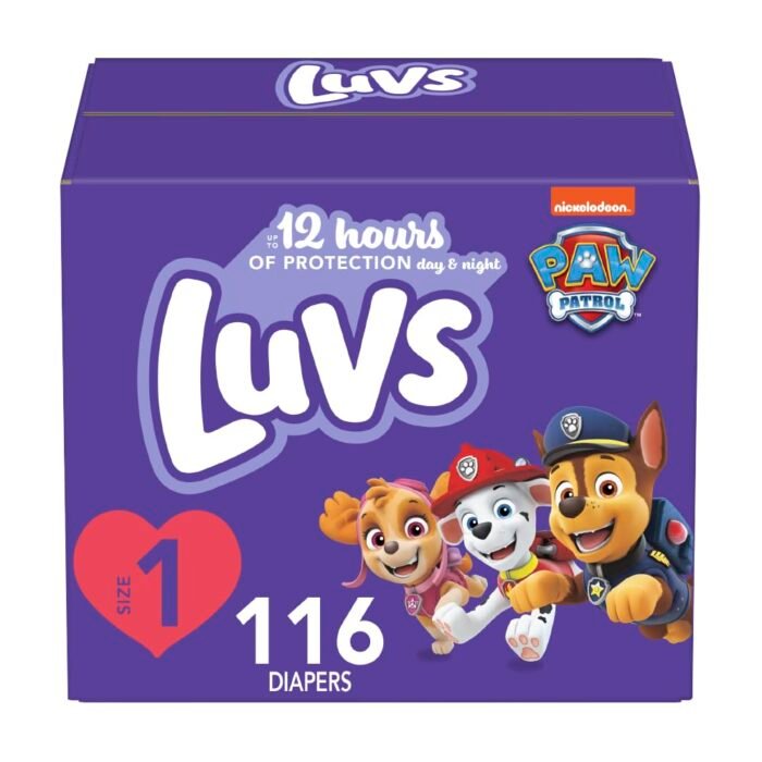 Luvs Diapers - Size 1, 116 Count, Paw Patrol Disposable Baby Diapers