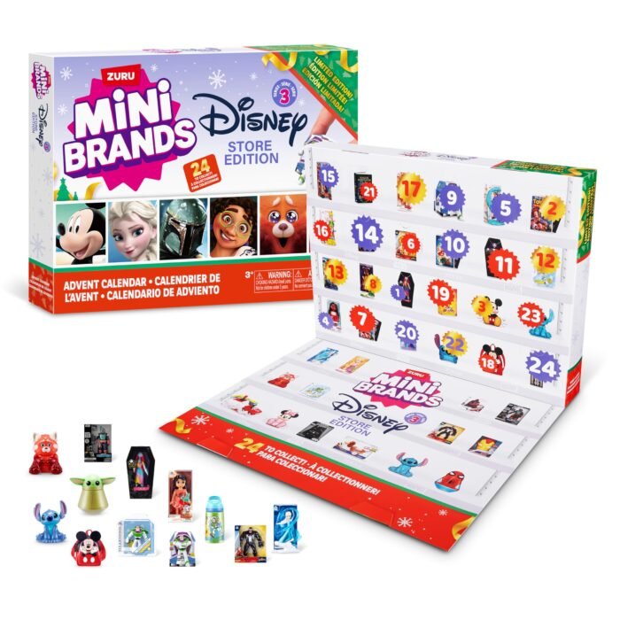 Disney Advent Calendar 2024 by ZURU Mini Brands Limited Edition Advent Calendar, 24 Days of Suprises, Mini Figures, Fun Christmas Toys for Kids, Best Gift for Girls and Boys Ages 3+