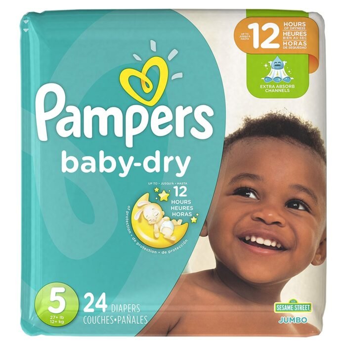 Pampers Baby Dry Diapers - Size 5, 24 Count, Absorbent Disposable Diapers