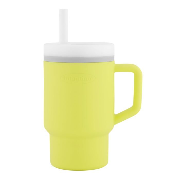 Infantino My 1st Tumbler ? Adorable Miniature Tumbler with Leak-Resistant Straw and Toddler-Friendly Handle, Encourages Hydration, Easy to Clean, 9 fl. oz, Citrus