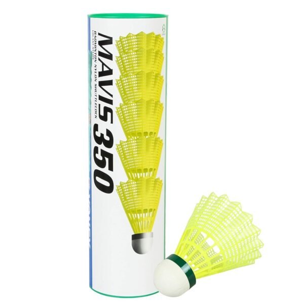 YONEX Mavis 350 Nylon Badminton Shuttlecocks (Yellow, Slow Speed) | Durable Performance