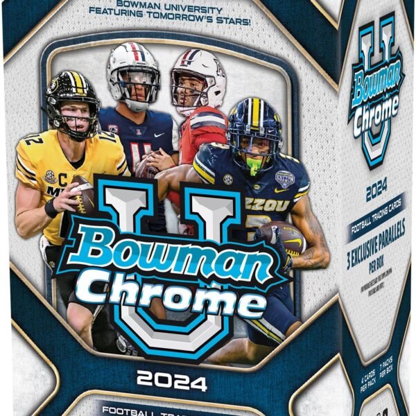 2024 Bowman University Chrome Football Factory Sealed Value Box - College Team Sets